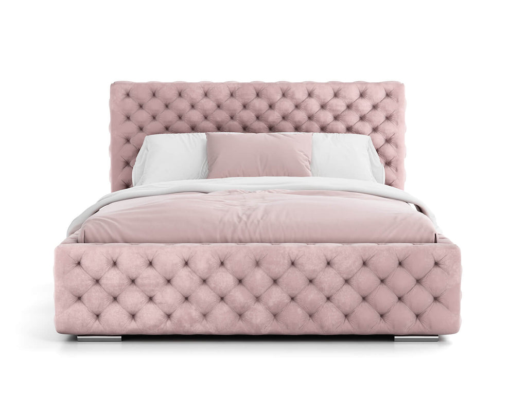 Rosé Chesterfield Bed — Handcrafted Glamour Tufted Bed