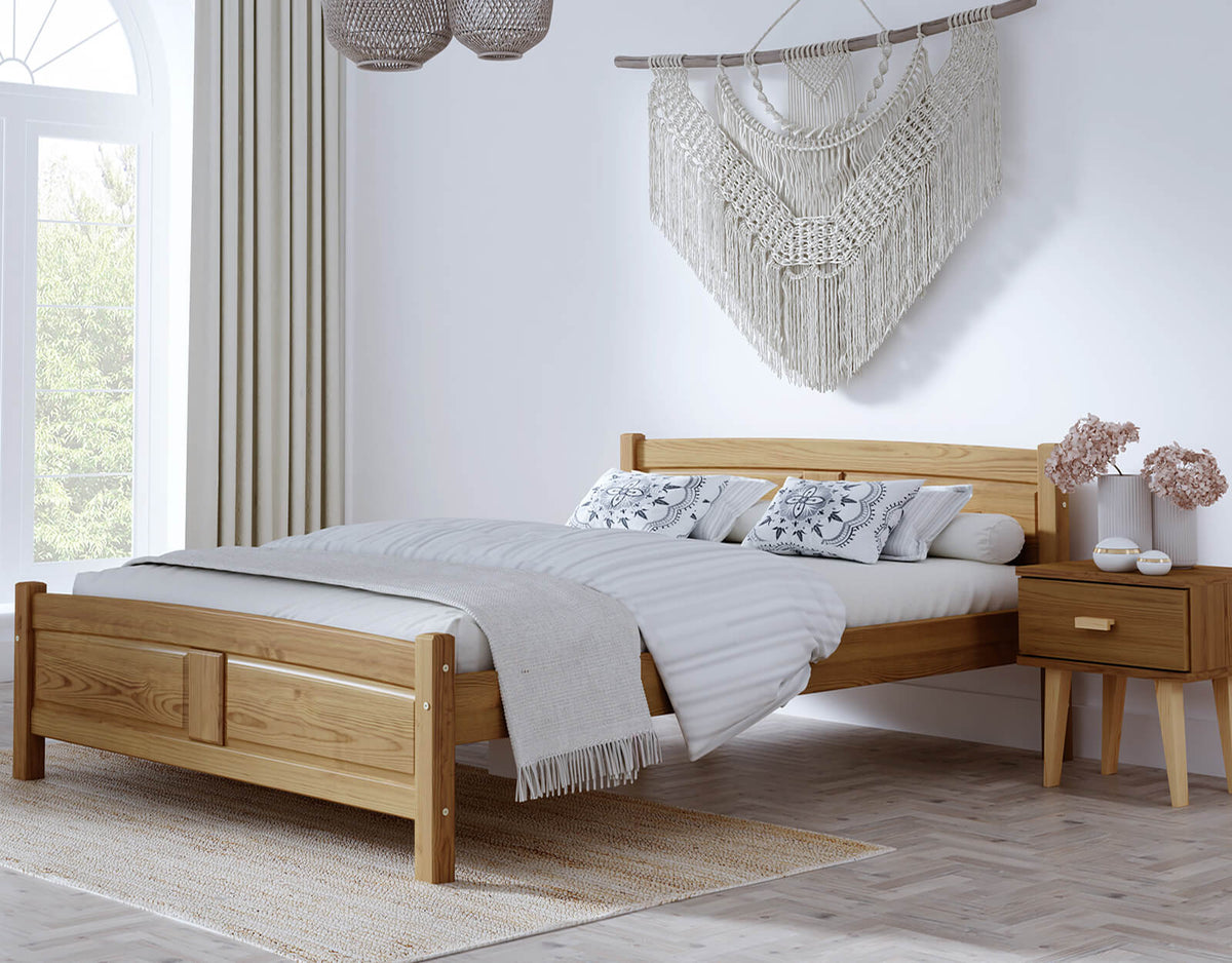 Miela Bed — Handcrafted Solid Pine Bed