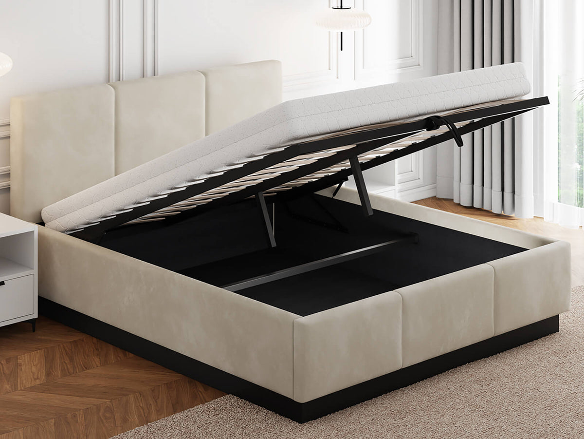 Avena Bed — Handcrafted Upholstered Bed with Storage & Plinth