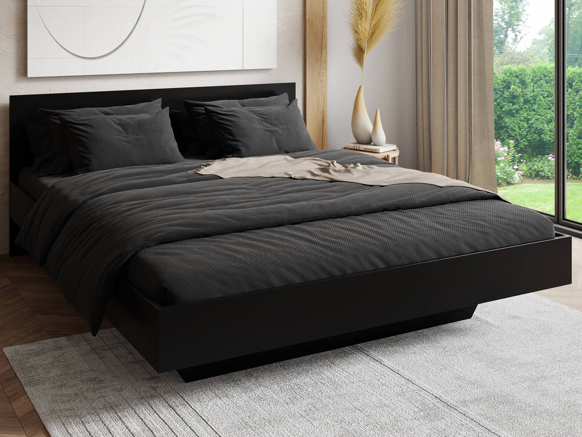 Ombra Bed — Handcrafted Floating Black Bed