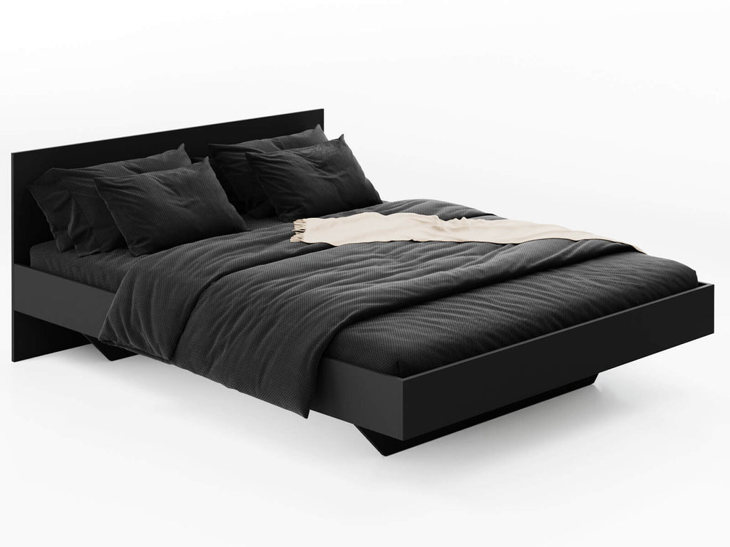 Ombra Bed — Handcrafted Floating Black Bed