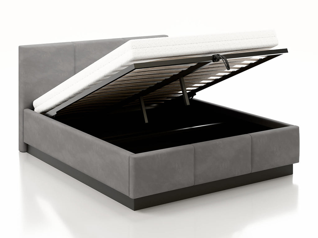 Grigio Bed — Handcrafted Upholstered Bed with Slatted Base