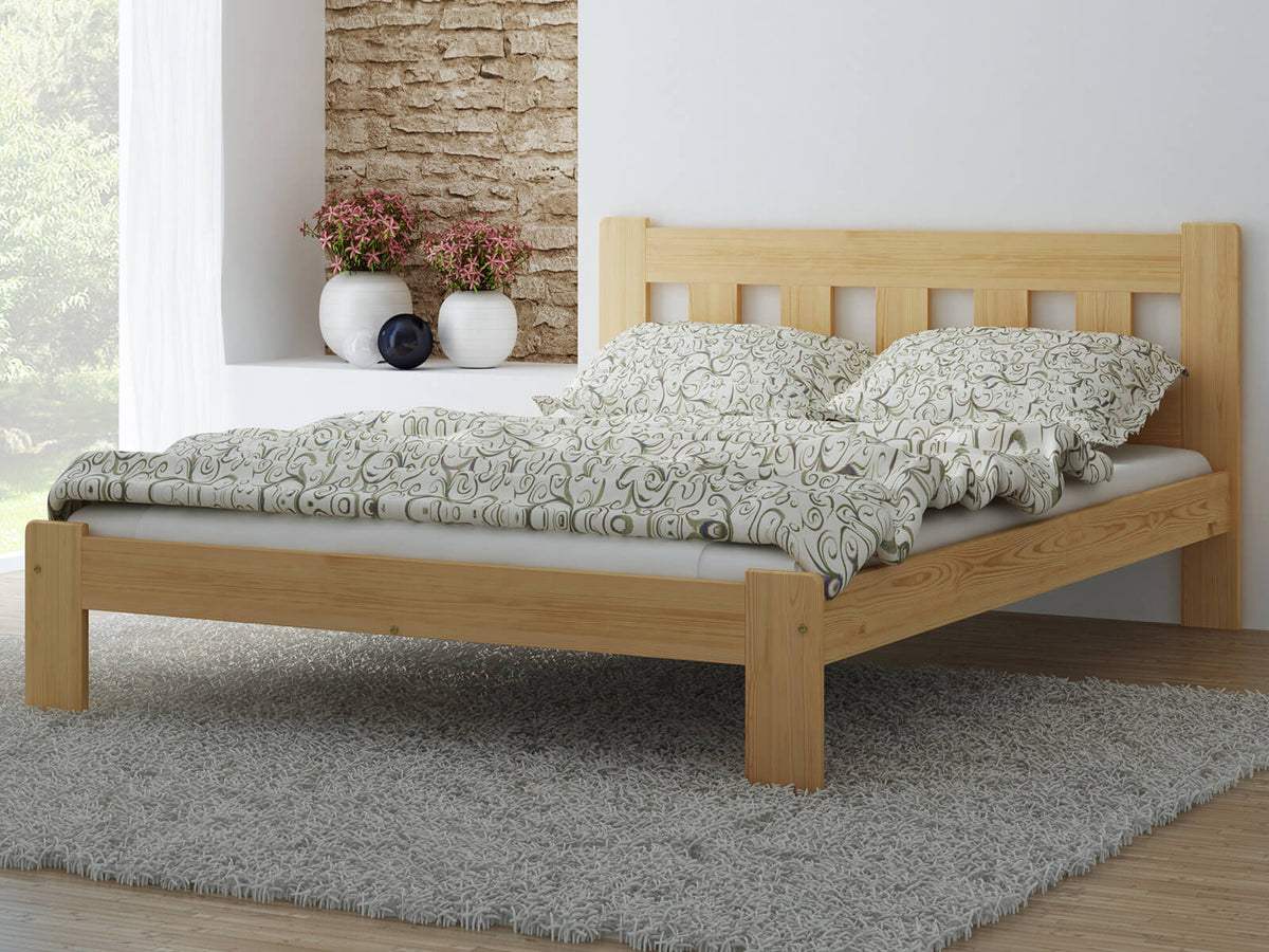 Klara Bed — Handcrafted Pine Bed with Storage Drawer