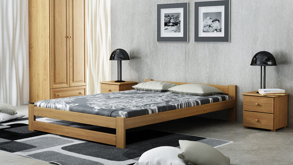 Prima Oak Bed — Handcrafted Solid Pine Bed