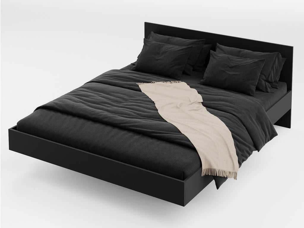 Ombra Bed — Handcrafted Floating Black Bed