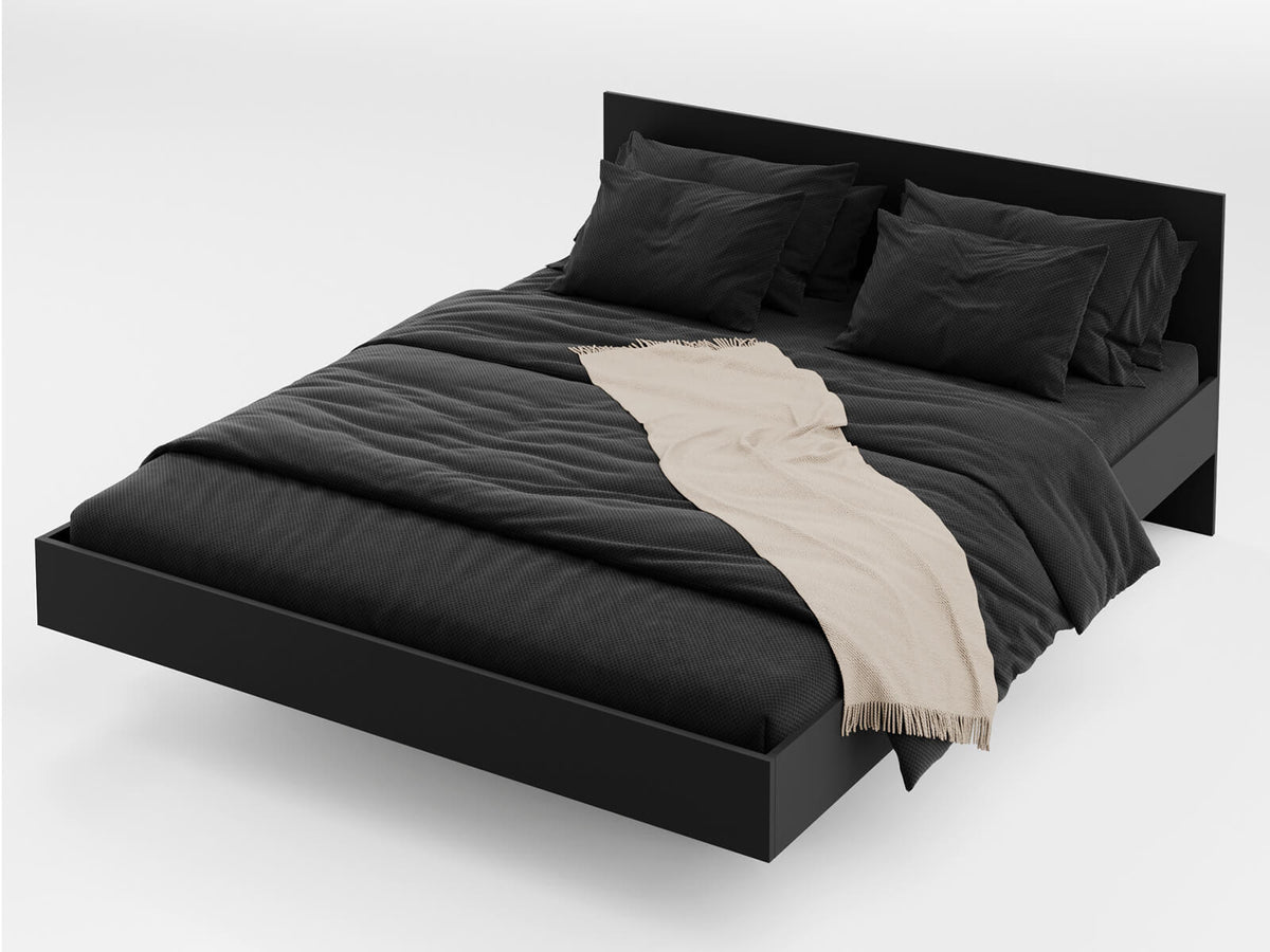 Ombra Bed — Handcrafted Floating Black Bed